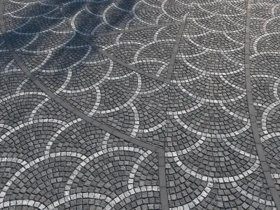 8K Large Area Cobblestone 02 - 3 Variatons Texture