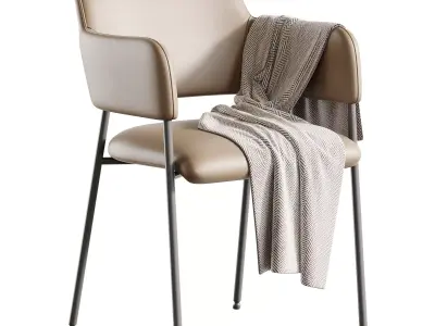 Rhodes Pearl Boucle Dining Chair 3D model