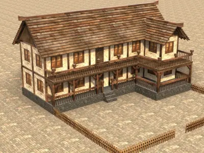 Medieval house fifteen 3 Low-poly 3D model