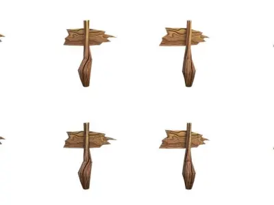 Guidepost Pack 70-79 Low-poly 3D model