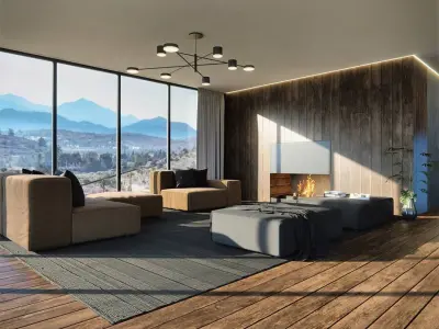 Mountain Sight House 3D-Scene 3D model