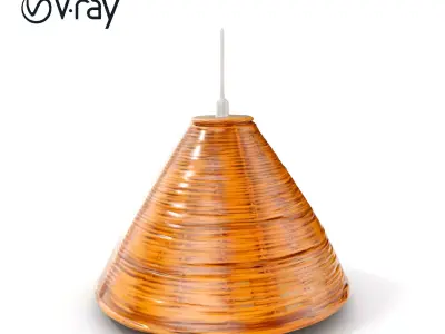 Wicker Pendant Lamp Model Pack Low-poly 3D model
