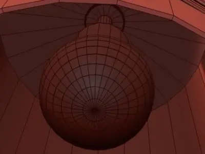 Amalia Column Nickel Pendant 3D model