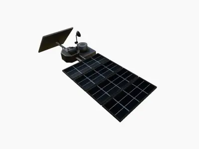 Satellite J06 Steel Black - SciFi Space Design Low-poly 3D model