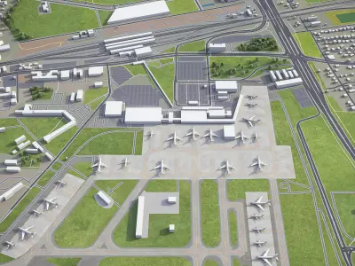 Berlin Schonefeld Airport - SXF Low-poly 3D model