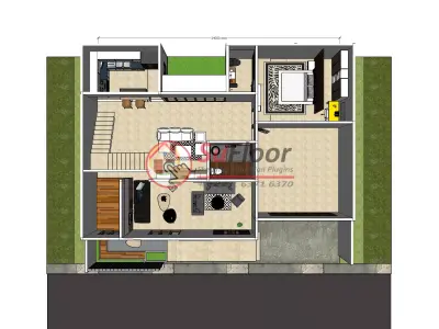 House 14x12m code 511 - Sketchup 3D model 3D model 3D model