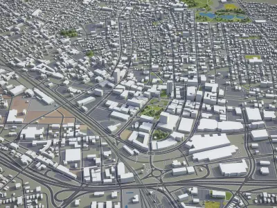 Worcester - Massachusetts  Low-poly 3D model