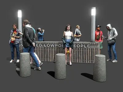 Stylized Lowpoly People Casual Pack Volume 7 Low-poly 3D model