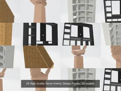 20 High Quality Home Interior Design Pieces 3D Model Pack