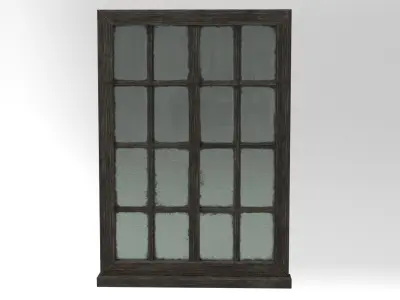 Medieval Window Glass and Wood Two 3D Model Tudor Low-poly 3D model