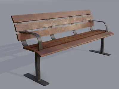 Street bench  Free low-poly 3D model