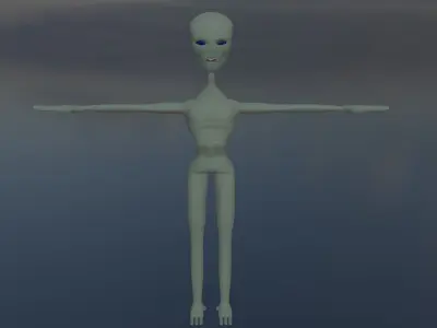 Alien full Rigged Faceshapes 3D model