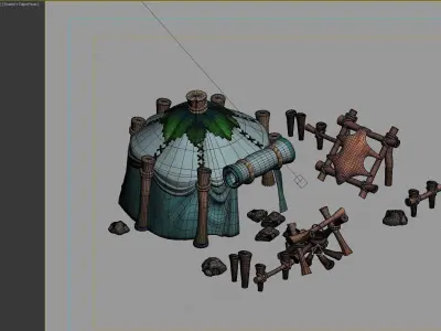 tent cartoon 3D model