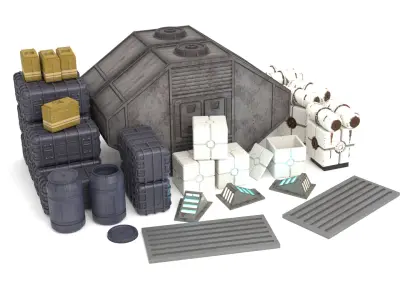 Star Wars Echo Base Crates and lamps Pack 1-6 scale