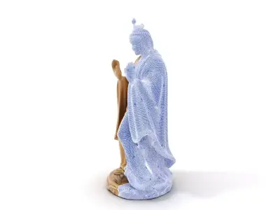 Serene Praying Statue model pack Low-poly 3D model