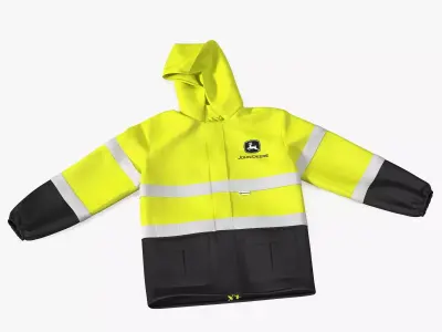 John Deere Safety Rain Jacket High Visibility 3D model