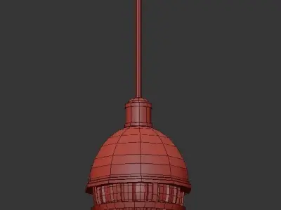Tollis 8 pendant light with glass and brass finish 3D model