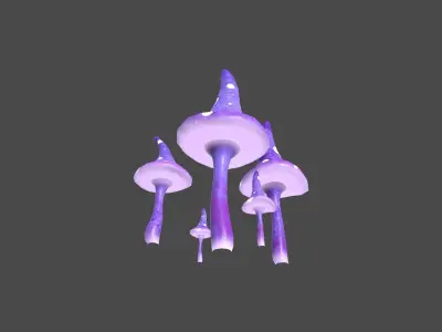 Fantasy Mushroom G06 Purple - Scene Backdrop Design Low-poly 3D model