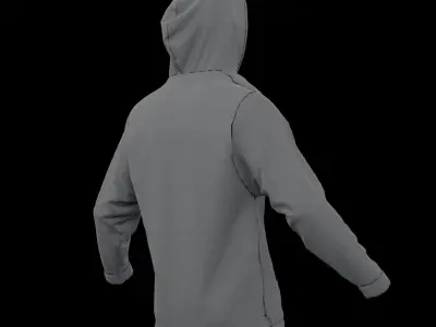 Trasher Skater Hoodie Low-poly 3D model