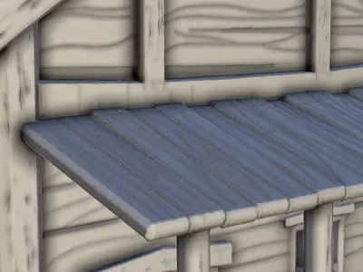 Western house with terraces and roof window 3 - USA ACW War 3D print model