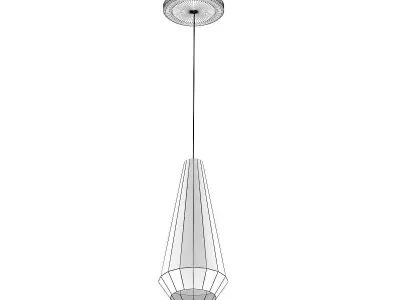 Ceiling Lamp with Copper Shade 01 3D model