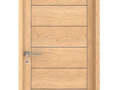 Door-029 door with wooden frame 3D model