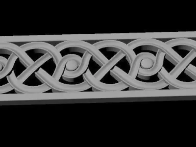 carved baguette 3D model 2