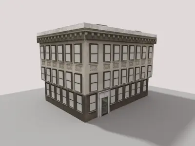 low poly city building 3D model