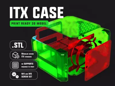 Sunshine ITX NAS CASE 6 SSD SFX 140mm FAN MESH Free 3D print model