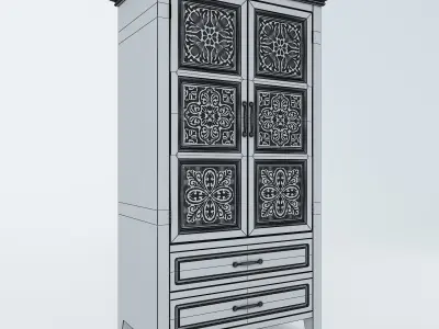 Cabinet Wardrobe single-double door 3D model