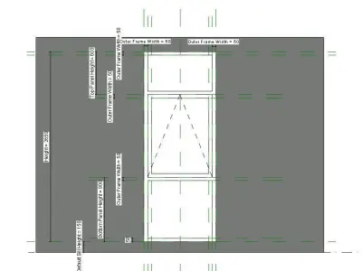 3 Panel Frame Window 3D model