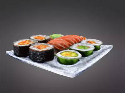Sushi rolls plate 3D print model