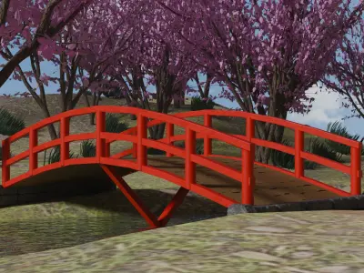 Samurai Bridge Landscape 3D model