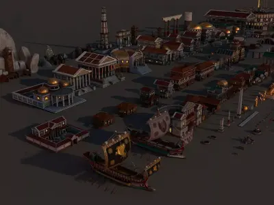 Mega Roma - Greek City Pack Low-poly 3D model
