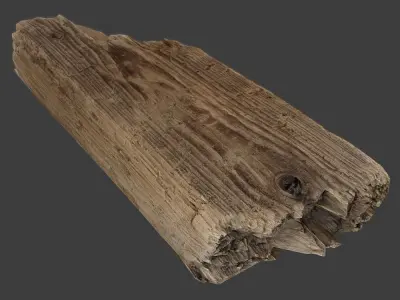 Wood Plank Debris Low-poly 3D model