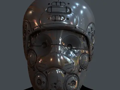 Gas mask helmet 3d model scifi Low-poly Low-poly 3D model 36