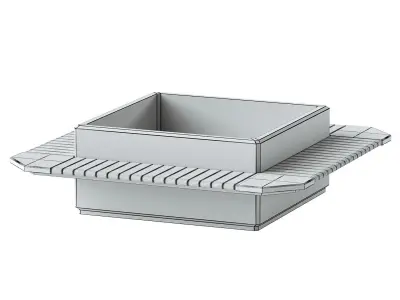 SQUARE PLANTER BENCH 93 3D model