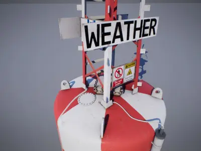 Weather Buoy Low-poly 3D model