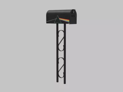 Painted Mailbox with DSOTM Cover Low-poly 3D model