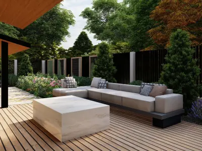 3D Exterior Scene 3D model design garden and landscape 3D model 12