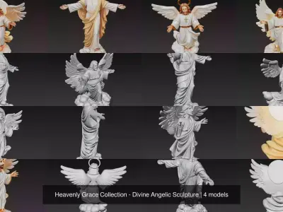 Heavenly Grace Collection - Divine Angelic Sculpture 3D Model Pack
