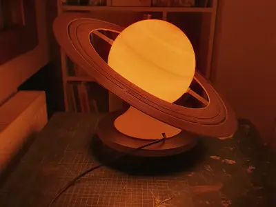 Planet Lamp -- Saturn -- 3D Print Ready Night Light  3D print model
