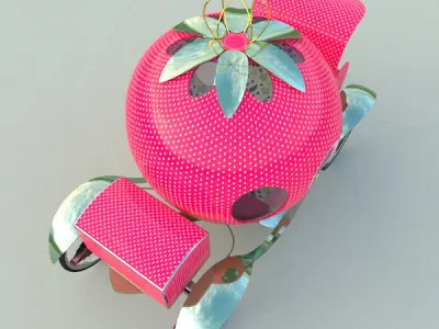 strawberry cart  3D model