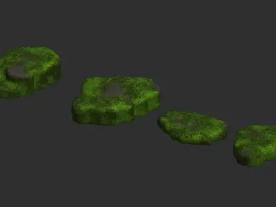 Cave Platforms 2 - Moss 2 Low-poly 3D model