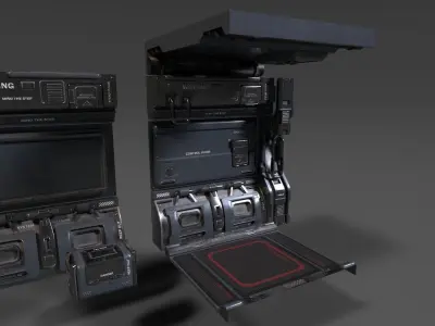 sci fi corridor Low-poly 3D model