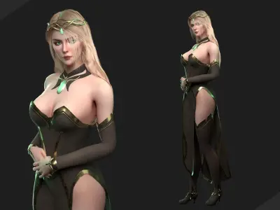 Elf Sorcerer - Game Ready Low-poly 3D model