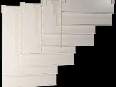 Roller Blinds Set  Low-poly 3D model