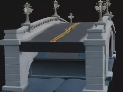 Road bridge 3d model 3D model