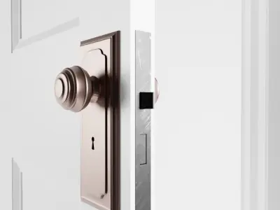 White Victorian Solid Panel Internal Door 3D model