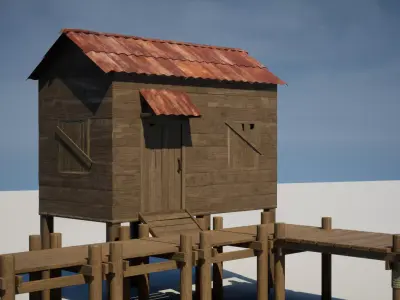 Harbor House Low-poly 3D model